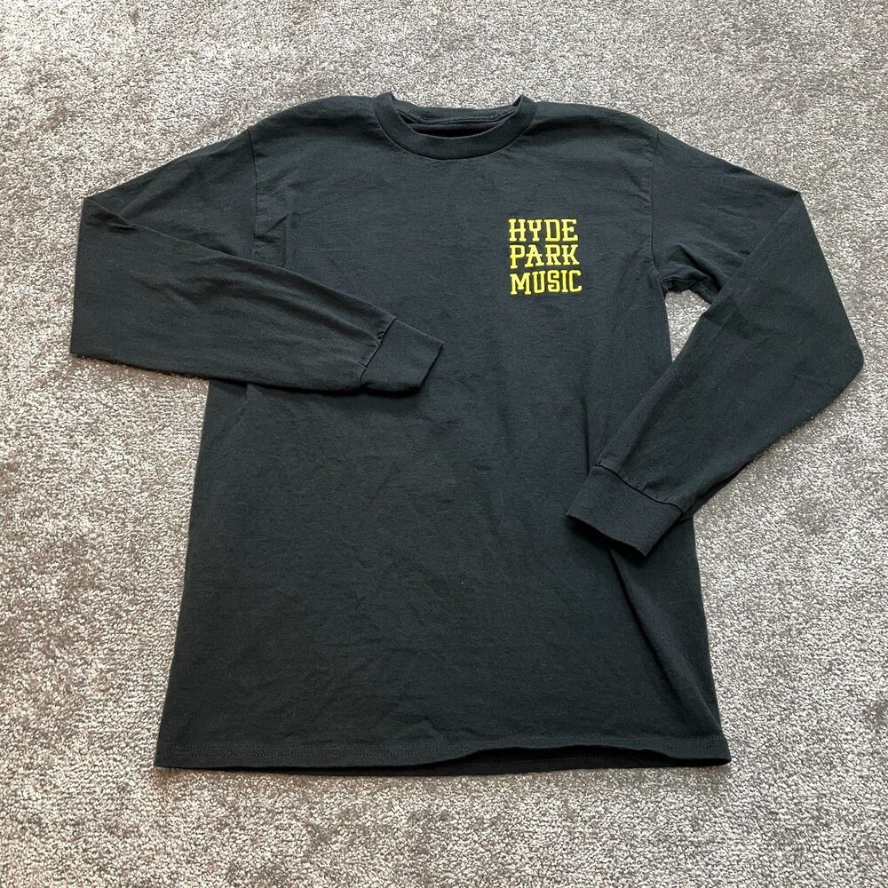 Hyde Park Music Shirt Adult Small Black Long Sleeve Cotton I Love Band Heart